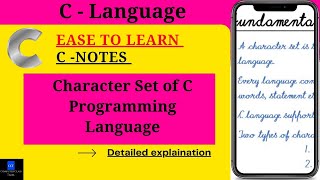 Character Set of C Programming Language  BCA II SEMESTER [upl. by Shantee326]