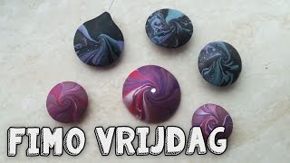 Fimo Vrijdag 13 Swirl Kralen Maken  Polymeer Klei Tutorial [upl. by Enirehtacyram]