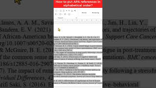 How to put references in alphabetical order  Alphabetizing references in Word  APA Style [upl. by Faxon597]