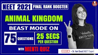 Animal Kingdom Class 11  NEET Biology  NEET 2021 Preparation  Dr Vani Maam  Vedantu Biotonic [upl. by Rondi]