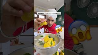 Ghar pe hi इतना अच्छा DHOKLA  ban gya 😱  mini vlog  street food shorts shortsfeed [upl. by Oirifrop]