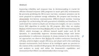 Orchestrating Smart Grid Demand Response Operations With URLLC and MuZero Learning [upl. by Nikolia]