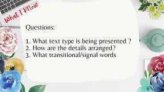 English 5 Q3 W4 Distinguishing Texttypes According to Features TIME ORDER RECOUNT [upl. by Inger]