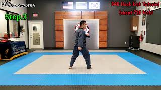 540 Spin hook Kick Taekwondo Cheat 720 Kick Tutorial [upl. by Dalton]