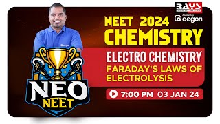 ELECTRO CHEMISTRY ⚗️🧪⚕️ FARADAYS LAWS OF ELECTROLYSIS ❤️‍🔥 NEET 2024  CHEMISTRY  AEGON [upl. by Grizel]