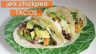 How to Make Jerk Chickpea Tacos with Melon Salsa  Healthy  Vegan [upl. by Elish]