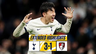 TOTTENHAM HOTSPUR 31 BOURNEMOUTH  EXTENDED HIGHLIGHTS  SPURS SECURE NEW YEARS EVE WIN [upl. by Dulsea115]