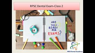 RPSC Dental exam 2024 Important Points RPSC Exam Course [upl. by Kare]