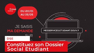 Bourse et logement  constituez votre Dossier social étudiant DSE [upl. by Salomo]