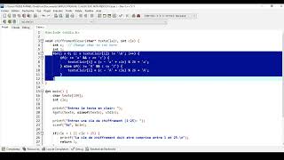 Code en C dun programme utilisant le chiffrement par César [upl. by Eerihs]