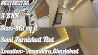 3 BHK 861 sq ft Semi Furnished Flat for sale in Vasundhra Ghaziabad [upl. by Dillie]