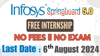 Infosys Springboard 50 Internship  Free Internship [upl. by Neira]