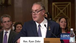 Secretary of Interior Nominee Rep Ryan Zinke Opening Statement CSPAN [upl. by Zanze93]