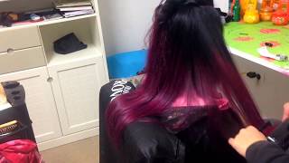 Tinta Colore Capelli Viola Carminio Fama Ombre Hair Lisci Straight Purple Dye How to Come fare DIY [upl. by Emile]