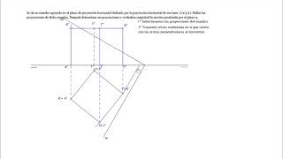 Sección a hexaedro cubo producida por plano oblicuo y abatimiento de la sección Sistema diédrico [upl. by Amos]