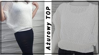 NR22 Ażurowa Bluzka na szydełku Szydełkowy Top Tshirt na lato  Crochet Lace Openwork Blouse [upl. by Grani]