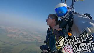 Sara Bradfords Tandem Skydive  UK Parachuting  FreefallTherapy [upl. by Oidale]