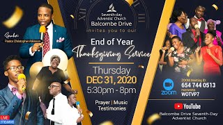 Balcombe Drive SDA  End of Year Thanksgiving Service  Dec 31 [upl. by Anavlis208]