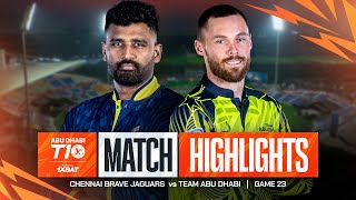 2024 Abu Dhabi T10 I Match 23 Highlights Team Abu Dhabi vs Chennai Brave Jaguars  Season 8 [upl. by Barbabra]