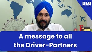 BluSmart Mobility  A message to all the New Driver Partners from the CoFounder [upl. by Yrrum488]