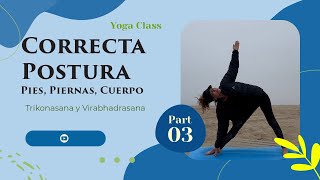 quotPosturas Correctas para Trikonasana y Virabhadrasana  Practica las Posturas del Guerreroquot Yoga [upl. by Iruj35]