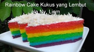 Resep Rainbow Cake Kukus ala Ny Liem yang Lembut dan Enak Tumpuk Langsung Anti Gagal [upl. by Cirdnek45]