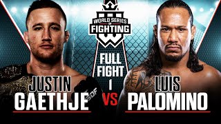 Full Fight  Justin Gaethje vs Luis Palomino Lightweight Title Bout  WSOF 19 2015 [upl. by Ayor]