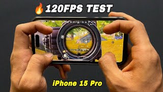 🔥 iPhone 15 Pro 120FPS TEST 😍 4 FINGER CLAW And Full Sensitivity pubgmobile [upl. by Nilats566]