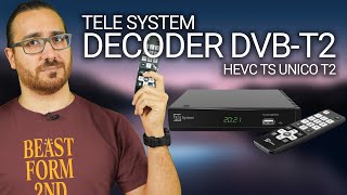 Decoder DVBT2 HEVC Telesystem Unico T2 pronti per le nuove trasmissioni [upl. by Ellevehc813]