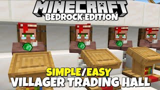 Minecraft Bedrock EASY Villager Trading Hall Simple amp Cheap Tutorial MCPE Xbox PC Switch [upl. by Orutra]