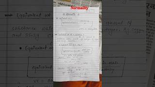 NORMALITY AcademyofClassmates chemistry Equivalent wt Acidic hydrogen Basicity of An Acid [upl. by Aiet288]