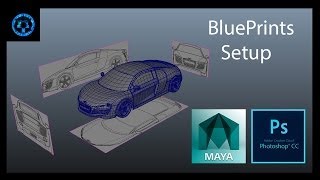 Car Blueprints Setup  Photoshop CC and Maya 2014 [upl. by Sukramaj789]