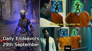 Vigorbut blue  Daily Endeavors Walkthrough  ESO 29th September [upl. by Winne]