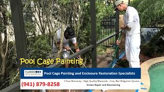 Pool Cage Painting and Enclosure Rescreening Specialists [upl. by Ahcsrop]