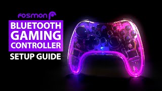 How to setup your new Fosmon Bluetooth Gaming Controller w RGB Lights  SETUP GUIDE [upl. by Iggem]