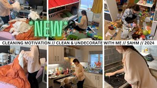 NEW CLEANING MOTIVATION  CLEAN amp UNDECORATE WITH ME  SAHM  2024 [upl. by Eal94]