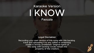 Faouzia  I Know Karaoke Version [upl. by Enyal815]