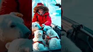 Arctic Bond Where Human Warmth Meets Polar 💕 animals winter polarbear pets [upl. by Adnorrehs]