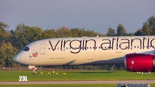 Virgin Atlantic GVELJ A350K Arriving In Great Sunlight In Manchester Airport VS86 From Las Vegas [upl. by Arita]