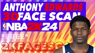 FREE NBA 2K FACE SCAN  ANTHONY EDWARDS 3D FACE SCAN [upl. by Lilhak]