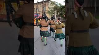 The Royal Highland Company pipes amp drums marching through Pontedera Italy [upl. by Nolyaw]