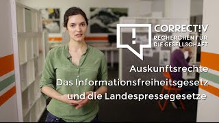 CORRECTVSchulung Auskunftsrechte  Das IFG und LPG [upl. by Dam656]