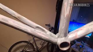 Paint stripping my Aluminium bike frame Raw chrome finish Part 1 [upl. by Gilcrest675]