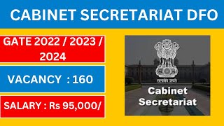 Cabinet Secretariat DFO Recruitment 2024  Through GATE 2022  2023  2024  Government Jobs 2024 [upl. by Yeldua165]