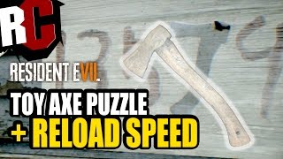 Resident Evil 7  Secret Yard Puzzle quotStabilizerquot How to get Toy Axe for Yard Stabilizer Puzzle [upl. by Rellim770]