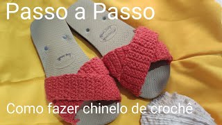 diy Como fazer chinelo de crochê sola de havaianas passo a passo zapatos tejidos a crochet [upl. by Stu]