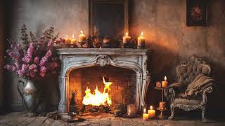 Cozy Floral Fireplace screensaver 3 hours Relaxing fireplace sounds for sleeping [upl. by Irish972]