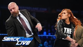 Becky Lynch slaps Triple H SmackDown LIVE Feb 5 2019 [upl. by Annauqahs511]