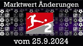 Alle Marktwert Änderungen der 2Bundesliag vom 2592024 im überblick [upl. by Siward]