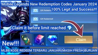 Hurry up Mobile Legends Redeem Codes January 05 2024  How to get More MLBB Redeem Codes 100Legit [upl. by Hovey983]